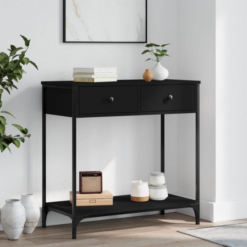 vidaXL Konsolentisch Schwarz 75x34,5x75 cm Holzwerkstoff vidaXL Konsolentisch Schwarz 75x34,5x75 cm Holzwerkstoff