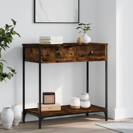 vidaXL Konsolentisch Räuchereiche 75x34,5x75 cm Holzwerkstoff