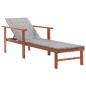 Sonnenliege mit Auflage Poly Rattan Akazie Massivholz Grau Sonnenliege mit Auflage Poly Rattan Akazie Massivholz Grau