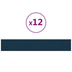 vidaXL Wandpaneele 12 Stk. Blau 90x15 cm Samt 1,62 m²