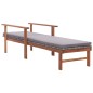Sonnenliege mit Auflage Poly Rattan Akazie Massivholz Grau Sonnenliege mit Auflage Poly Rattan Akazie Massivholz Grau
