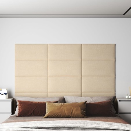 vidaXL Wandpaneele 12 Stk. Creme 60x30 cm Stoff 2,16 m²