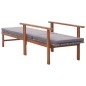 Sonnenliege mit Auflage Poly Rattan Akazie Massivholz Grau Sonnenliege mit Auflage Poly Rattan Akazie Massivholz Grau