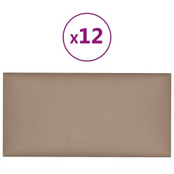 vidaXL Wandpaneele 12 Stk. Cappuccino-Braun 60x30cm Kunstleder 2,16 m²
