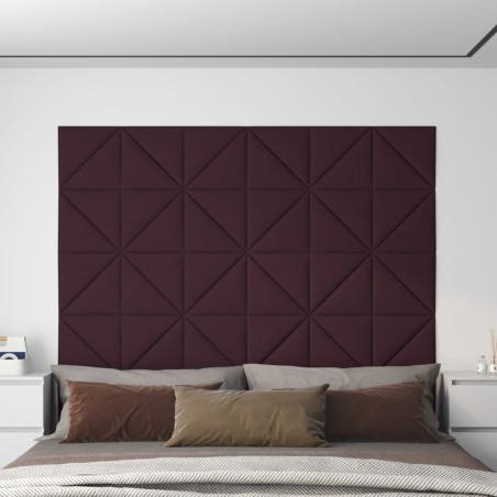 vidaXL Wandpaneele 12 Stk. Lila 30x30 cm Stoff 0,54 m²
