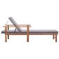 Sonnenliege mit Auflage Poly Rattan Akazie Massivholz Grau Sonnenliege mit Auflage Poly Rattan Akazie Massivholz Grau
