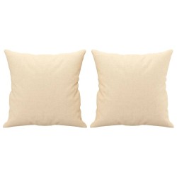 vidaXL Zierkissen 2 Stk. Creme 40x40 cm Stoff