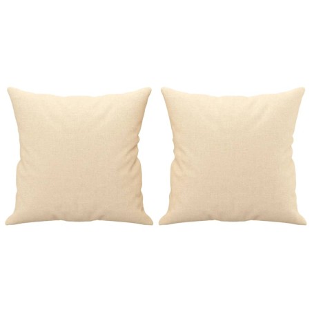 vidaXL Zierkissen 2 Stk. Creme 40x40 cm Stoff