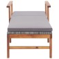 Sonnenliege mit Auflage Poly Rattan Akazie Massivholz Grau Sonnenliege mit Auflage Poly Rattan Akazie Massivholz Grau