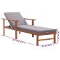 Sonnenliege mit Auflage Poly Rattan Akazie Massivholz Grau Sonnenliege mit Auflage Poly Rattan Akazie Massivholz Grau