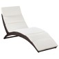 Klappbare Sonnenliege mit Auflage Poly Rattan Braun Klappbare Sonnenliege mit Auflage Poly Rattan Braun