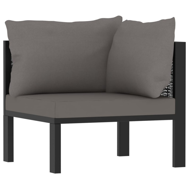 Sofa-Eckelement mit Linker Armlehne Poly Rattan Anthrazit Sofa-Eckelement mit Linker Armlehne Poly Rattan Anthrazit