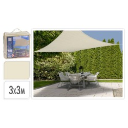 ProGarden Sonnensegel 3x3 m Creme-Weiß Quadratisch