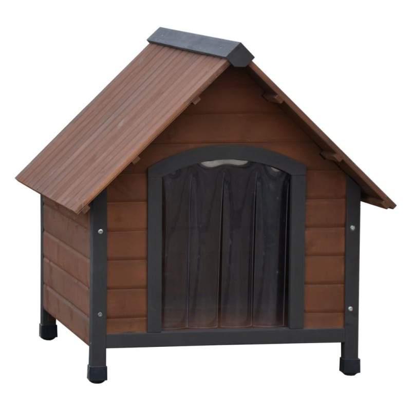 @Pet Hundehütte mit Lamellentür Rustique Braun 76x76x72 cm @Pet Hundehütte mit Lamellentür Rustique Braun 76x76x72 cm