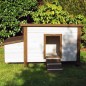 @Pet Hühnerstall Outdoor 136x74,5x75 cm Holz Weiß und Braun @Pet Hühnerstall Outdoor 136x74,5x75 cm Holz Weiß und Braun