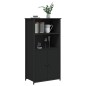 vidaXL Highboard Schwarz 62x36x121,5 cm Holzwerkstoff vidaXL Highboard Schwarz 62x36x121,5 cm Holzwerkstoff