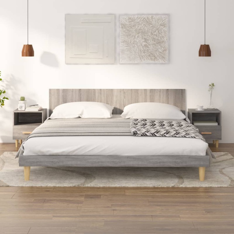 vidaXL Nachttische 2 Stk. Grau Sonoma 40x35x47 cm vidaXL Nachttische 2 Stk. Grau Sonoma 40x35x47 cm
