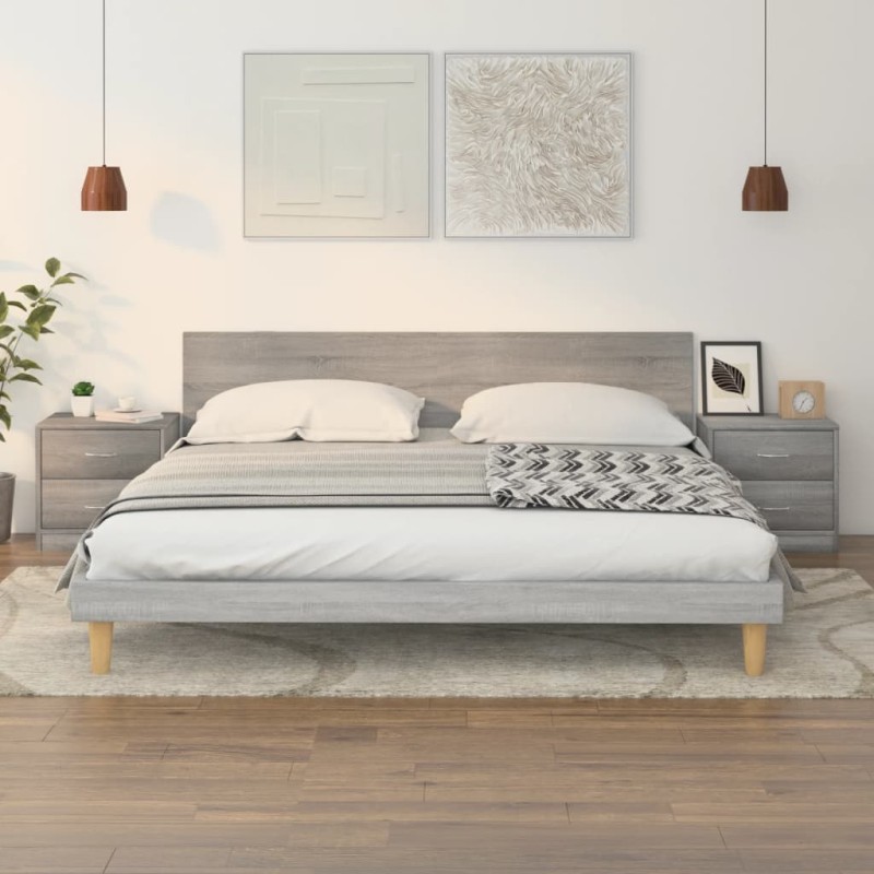 vidaXL Nachttische 2 Stk. Grau Sonoma 40x30x40 cm Holzwerkstoff vidaXL Nachttische 2 Stk. Grau Sonoma 40x30x40 cm Holzwerkstoff