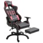 Gaming-Stuhl mit Fußstütze Weinrot Kunstleder Gaming-Stuhl mit Fußstütze Weinrot Kunstleder