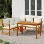 vidaXL 4-tlg. Garten-Essgruppe mit Kissen Massivholz Akazie vidaXL 4-tlg. Garten-Essgruppe mit Kissen Massivholz Akazie