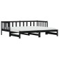 vidaXL Tagesbett Ausziehbar Schwarz 90x200 cm Massivholz Kiefer vidaXL Tagesbett Ausziehbar Schwarz 90x200 cm Massivholz Kiefer