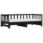 vidaXL Tagesbett Ausziehbar Schwarz 90x200 cm Massivholz Kiefer vidaXL Tagesbett Ausziehbar Schwarz 90x200 cm Massivholz Kiefer