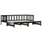 vidaXL Tagesbett Ausziehbar Schwarz 90x200 cm Massivholz Kiefer vidaXL Tagesbett Ausziehbar Schwarz 90x200 cm Massivholz Kiefer
