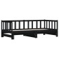 vidaXL Tagesbett Ausziehbar Schwarz 90x200 cm Massivholz Kiefer vidaXL Tagesbett Ausziehbar Schwarz 90x200 cm Massivholz Kiefer