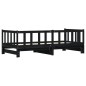 vidaXL Tagesbett Ausziehbar Schwarz 90x200 cm Massivholz Kiefer vidaXL Tagesbett Ausziehbar Schwarz 90x200 cm Massivholz Kiefer