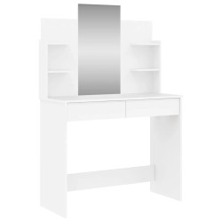 vidaXL Schminktisch mit Spiegel Weiß 96x39x142 cm