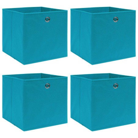  vidaXL Aufbewahrungsboxen 4 Stk. Babyblau 32x32x32 cm Stoff