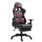 Gaming-Stuhl mit Fußstütze Weinrot Kunstleder Gaming-Stuhl mit Fußstütze Weinrot Kunstleder