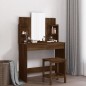 vidaXL Schminktisch mit Spiegel Braun Eichen-Optik 96x39x142 cm vidaXL Schminktisch mit Spiegel Braun Eichen-Optik 96x39x142 cm