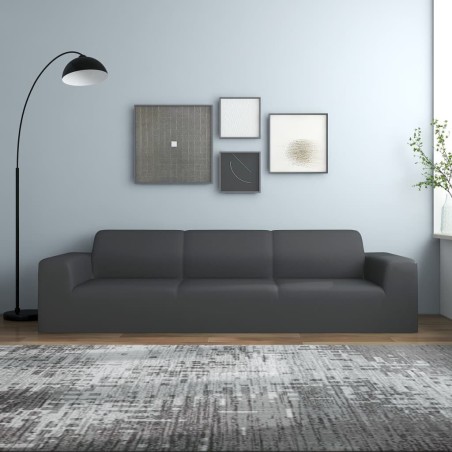 vidaXL Stretch Sofahusse 4-Sitzer Anthrazit Polyester-Jersey  