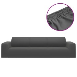vidaXL Stretch Sofahusse 4-Sitzer Anthrazit Polyester-Jersey  