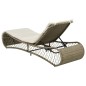 Sonnenliege mit Auflage Poly Rattan Grau Sonnenliege mit Auflage Poly Rattan Grau