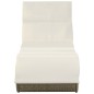 Sonnenliege mit Auflage Poly Rattan Grau Sonnenliege mit Auflage Poly Rattan Grau