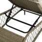 Sonnenliege mit Auflage Poly Rattan Grau Sonnenliege mit Auflage Poly Rattan Grau
