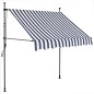 vidaXL Einziehbare Markise Handbetrieben mit LED 100 cm Blau und Weiß vidaXL Einziehbare Markise Handbetrieben mit LED 100 cm Blau und Weiß