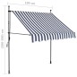 vidaXL Einziehbare Markise Handbetrieben mit LED 100 cm Blau und Weiß vidaXL Einziehbare Markise Handbetrieben mit LED 100 cm Blau und Weiß