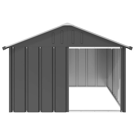 vidaXL Hundehütte Anthrazit 116,5x153x81,5 cm Verzinkter Stahl