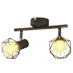 vidaXL Deckenstrahler mit 2 LED-Glühlampen Industrie-Stil Drahtschirm