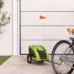 vidaXL Fahrradanhänger für Hunde Grün Oxford-Gewebe und Eisen