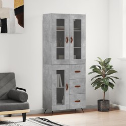 vidaXL Highboard Betongrau 69,5x34x180 cm Holzwerkstoff