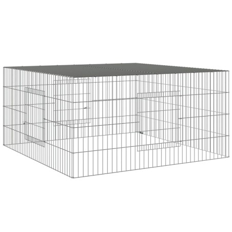 vidaXL Kaninchenkäfig 110x110x55 cm Verzinktes Eisen