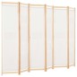 vidaXL 6-teiliger Raumteiler Cremeweiß 240 x 170 x 4 cm Stoff vidaXL 6-teiliger Raumteiler Cremeweiß 240 x 170 x 4 cm Stoff