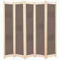 vidaXL 5-teiliger Raumteiler Braun 200 x 170 x 4 cm Stoff vidaXL 5-teiliger Raumteiler Braun 200 x 170 x 4 cm Stoff