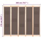 vidaXL 5-teiliger Raumteiler Braun 200 x 170 x 4 cm Stoff vidaXL 5-teiliger Raumteiler Braun 200 x 170 x 4 cm Stoff