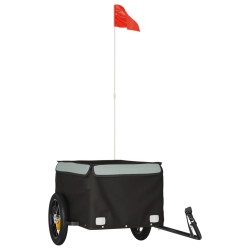 vidaXL Fahrradanhänger Schwarz und Grau 30 kg Eisen