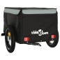 vidaXL Fahrradanhänger Schwarz und Grau 30 kg Eisen vidaXL Fahrradanhänger Schwarz und Grau 30 kg Eisen